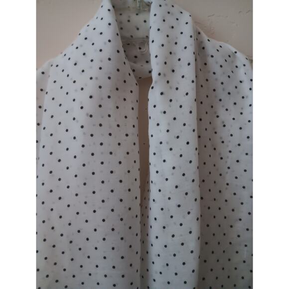 Old Navy White W/black Polka Dots Scraf Wrap, EUC - Picture 5 of 6